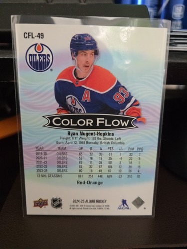 2024-25 Upper Deck Allure - Color Flow Ryan Nugent-Hopkins #CFL-49 Red Orange - Picture 2 of 2