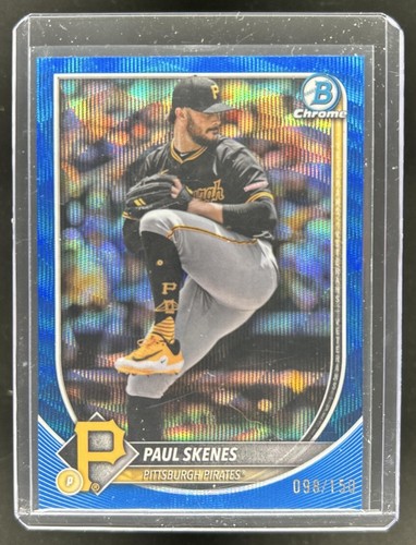 2025 Bowman Chrome Paul Skenes Blue Wave Refractor #/150 Pirates