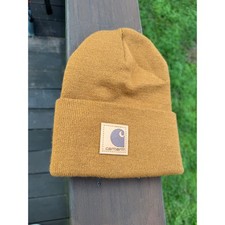 Carhartt A18 Acrylic Watch Hat Brown Beanie One Size Cuffed Logo Patch USA Made