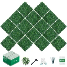 16PCS Boxwood Panels 10"x10"Grass Wall Backdrop Privacy Screen Sun Protected