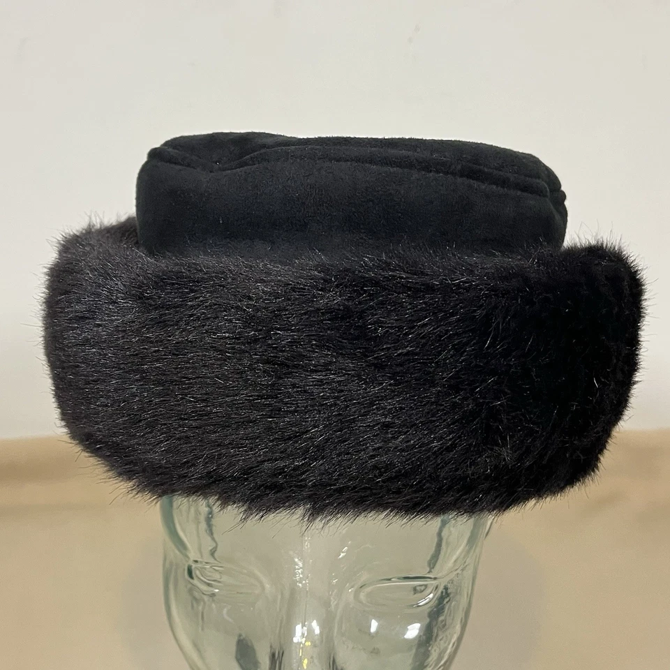 Betmar Nueva York Imitación Piel Estilo Cosaco Ruso Cloche Sombrero Negro Pastillero Foto 2 de 4