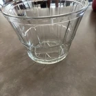 Anchor Hocking Vintage Ice Bucket Clear Glass Wooden Handle