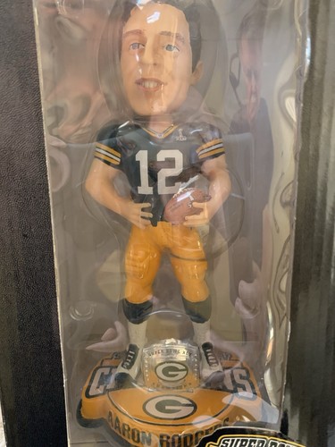 Aaron Rogers Green Bay Packers  bobble head Super Bowl XLV "Ring Base" NFL - Picture 1 of 6