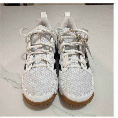 adidas Ligra 7 Kids Indoor Court Sneakers White/Black Mesh Lace-Up US 3.5