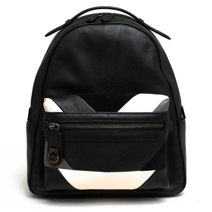 COACH Campus Backpack With Patchwork Black Used F… - image 1