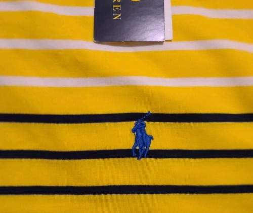 Polo Ralph Lauren Boys Bermuda Yellow Multi Stripe Crew-Neck Sz XL SS Shirt NEW! - Picture 4 of 14