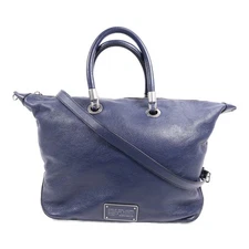 MARC JACOBS SHW 2 Way Shoulder Bag Calfskin Leather Navy