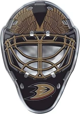 Anaheim Ducks Mask Auto Emblem, Aluminum Metal, Embossed Team Color, Raised...