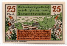 1921 Germany Braunschweig Notgeld 25 Pfennig Note (234)