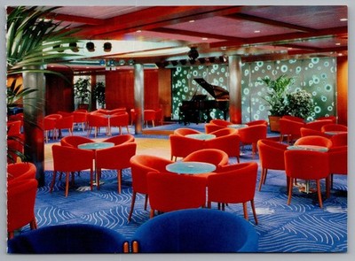 Celebrity Summit Ship Mercury Champagne Bar Interior Postcard