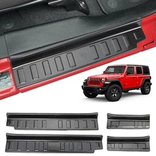 4pc Door Sill Guards for Gladiator JT 2020-2025 & Jeep Wrangler JL JLU 2018-2025