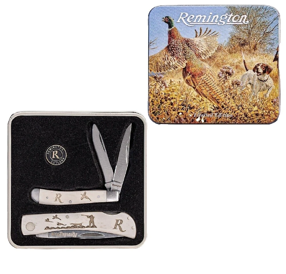 Mango de hueso Remington cuchillos plegables de colección