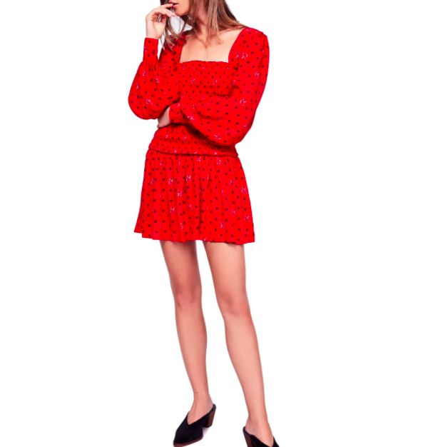 People Two Faces Long Sleeve Mini Dress 