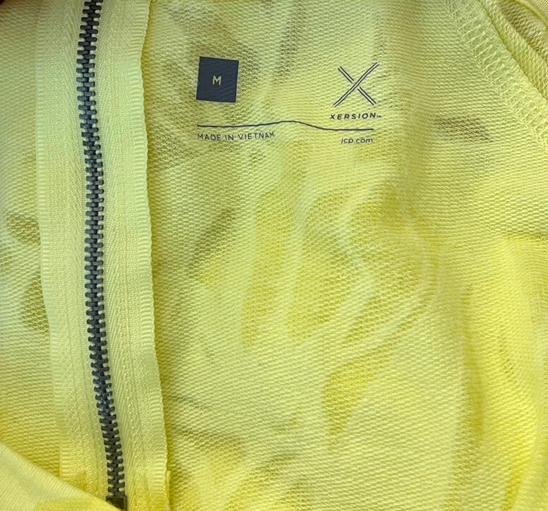 Jaqueta pulôver feminina amarela brilhante média manga longa 1/4 zíper xersão - Imagem 3 de 4