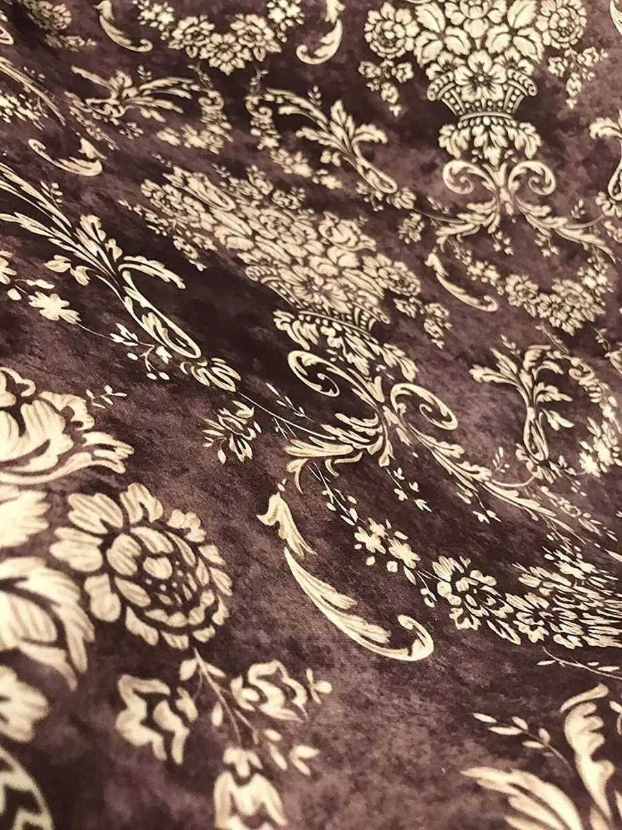 Velvet Damask Fabric, 54" Wide, for Upholstery Chair Window Craft - Sold by Yard