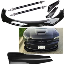 Front Bumper Lip Splitter Spoiler Body Kit Side Skirt For Dodge Charger L+