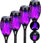 Halloween Decorations Outdoor Purple, Upgraded 4 Pack Solar Halloween Lights