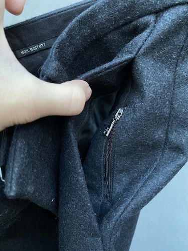 Neil Barrett Woll Leder Patch Hose Gr. 48 Made in Italy - Bild 11 von 16