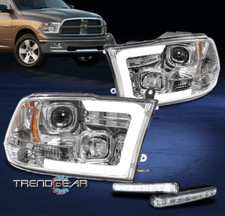 For 2010-2018 Dodge Ram Led Switchback Projector Chrome Headlight Lamp Wdrl Kit