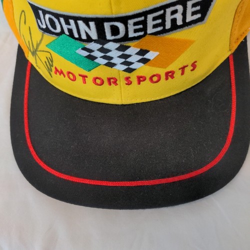 Cappello vintage John Deere Motorsports firmato Chad Little Nascar berretto NOS - Foto 4 di 13