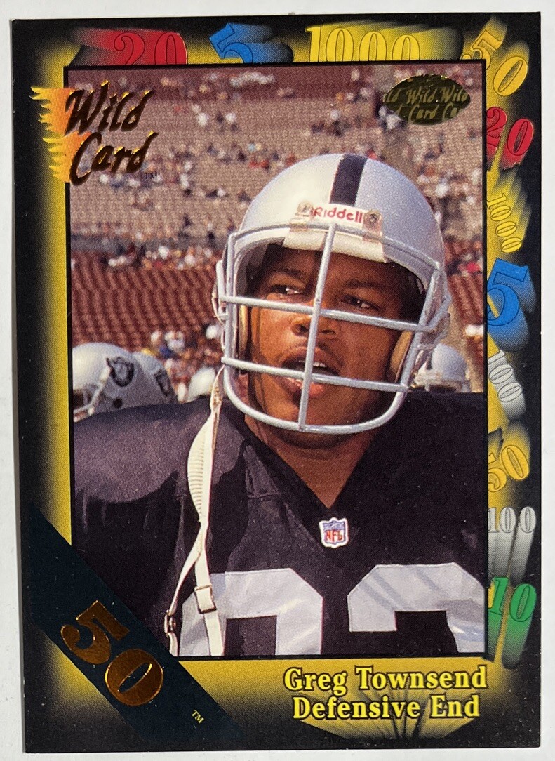 1991 Wild Card 50 Stripe GREG TOWNSEND Parallel SP Card #40 Oakland Raiders