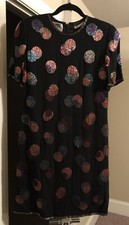 VTG Niteline Beaded Party Dress, SZ 8, 100 Silk Cocktail Party, 1980s