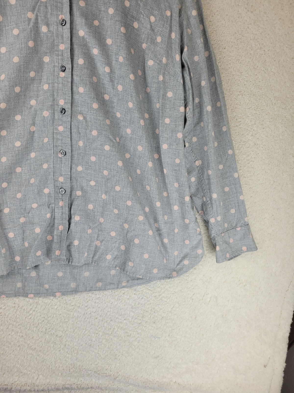 Talbots Collared Button Front Womens 2X Gray Pink… - image 6