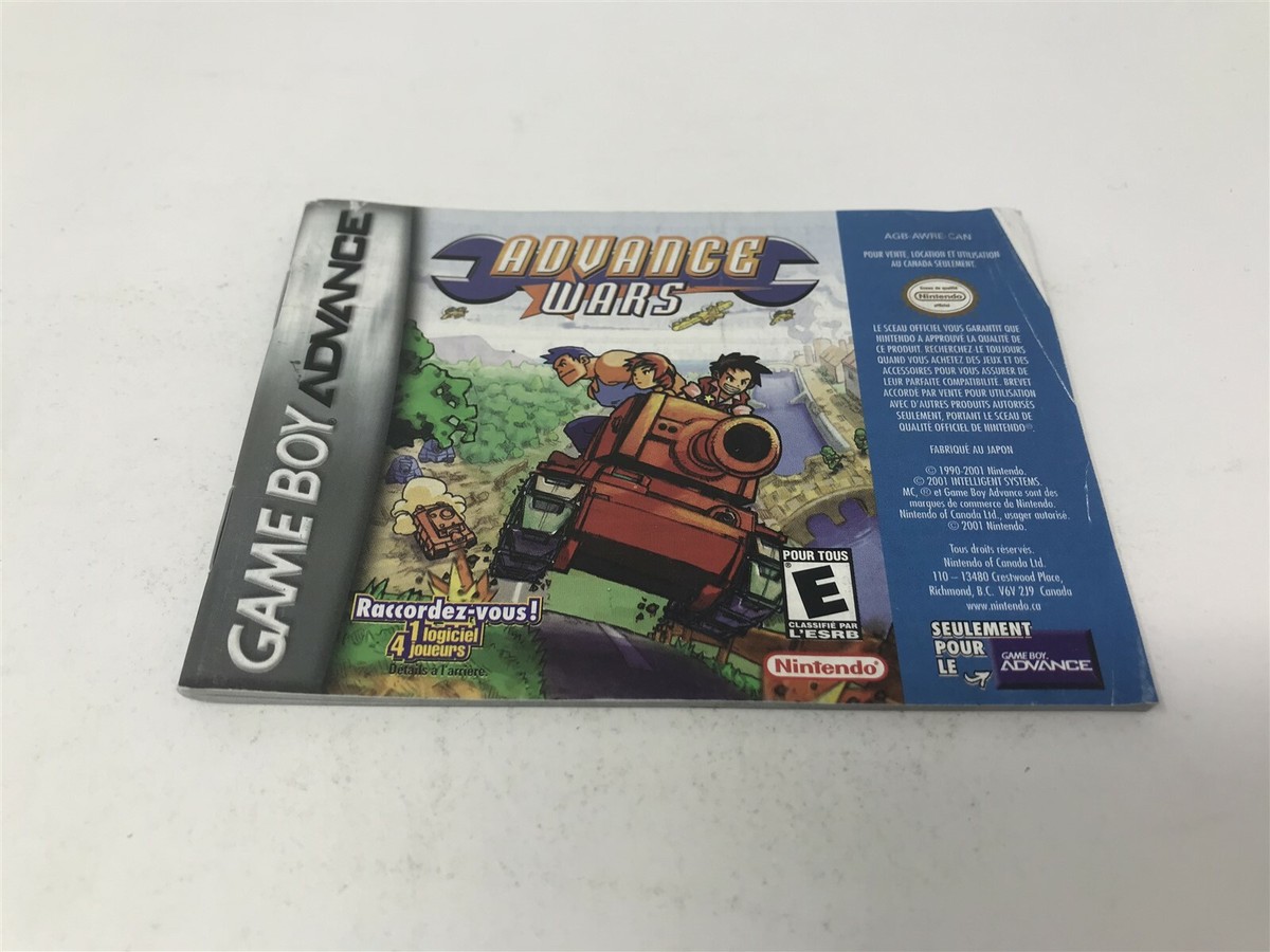 Advance Wars Nintendo Game Boy Advance GBA Manual only