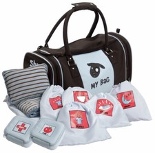 Travel / Overnight Bag for Babies  Toddlers  Kids by Kushies - Boy Brown/Blue