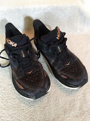 Hoka One One Women Clifton Black Running Shoes, Size: B