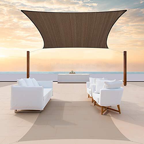 Square Sun Shade Sail Canopy Awning Shelter Fabric Cloth 12' x 12' Brown NM9938 Square Sun Shade Sail Canopy Awning Shelter Fabric Cloth 12' x 12' Brown NM9938