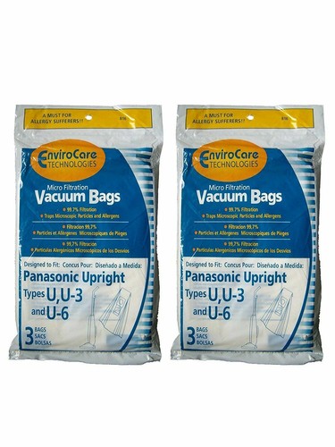 6 vacuum bags For PANASONIC U U-3 U-6 M 