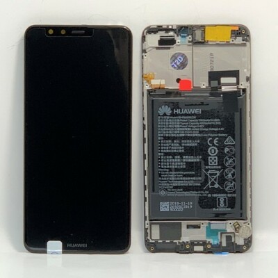 Original Huawei Y9 (2018) (FLA-LX1) LCD Assy + Rahmen + Batt Black 02351VFR