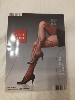 Linia Femina Elegant BLACK LACE TIGHTS Size 38-40