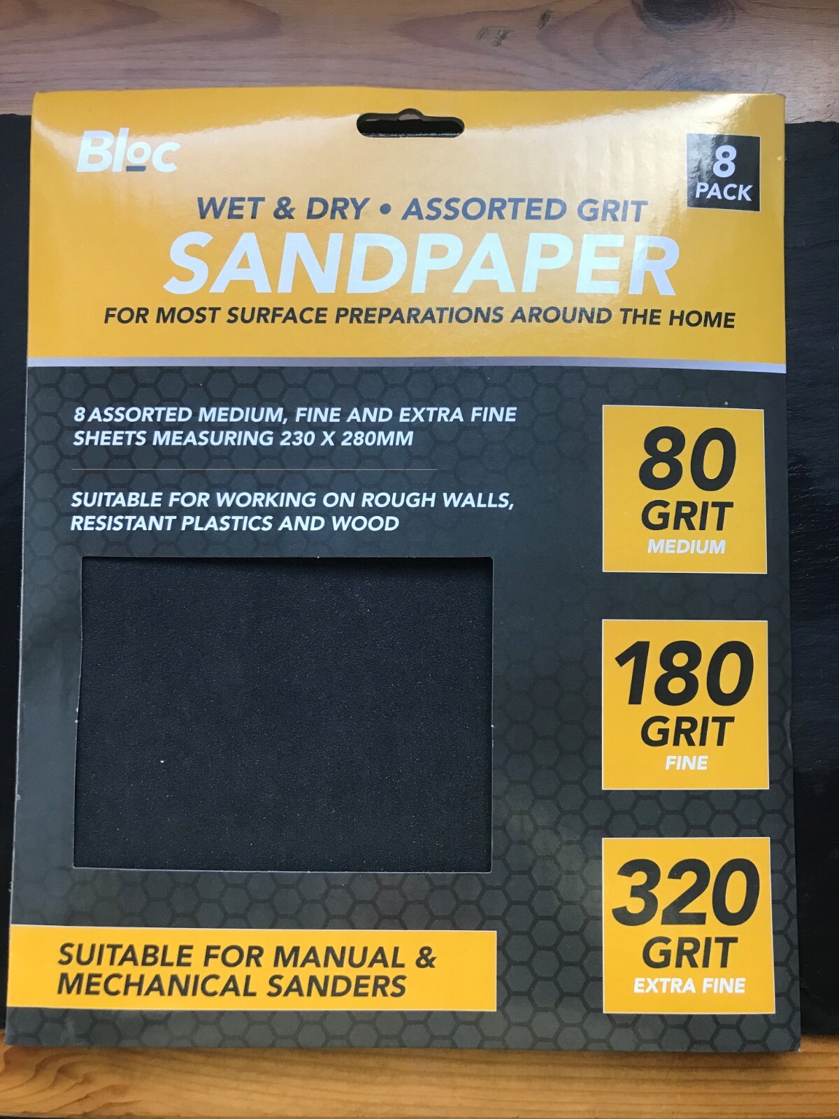 8 x Wet & Dry Sanding Sheet Assorted Mixed Sandpaper Sand Paper 80 180