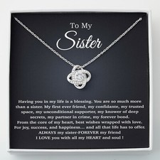 To My Sister Necklace, Birthday Gift For Little Sister, Birthday Gift