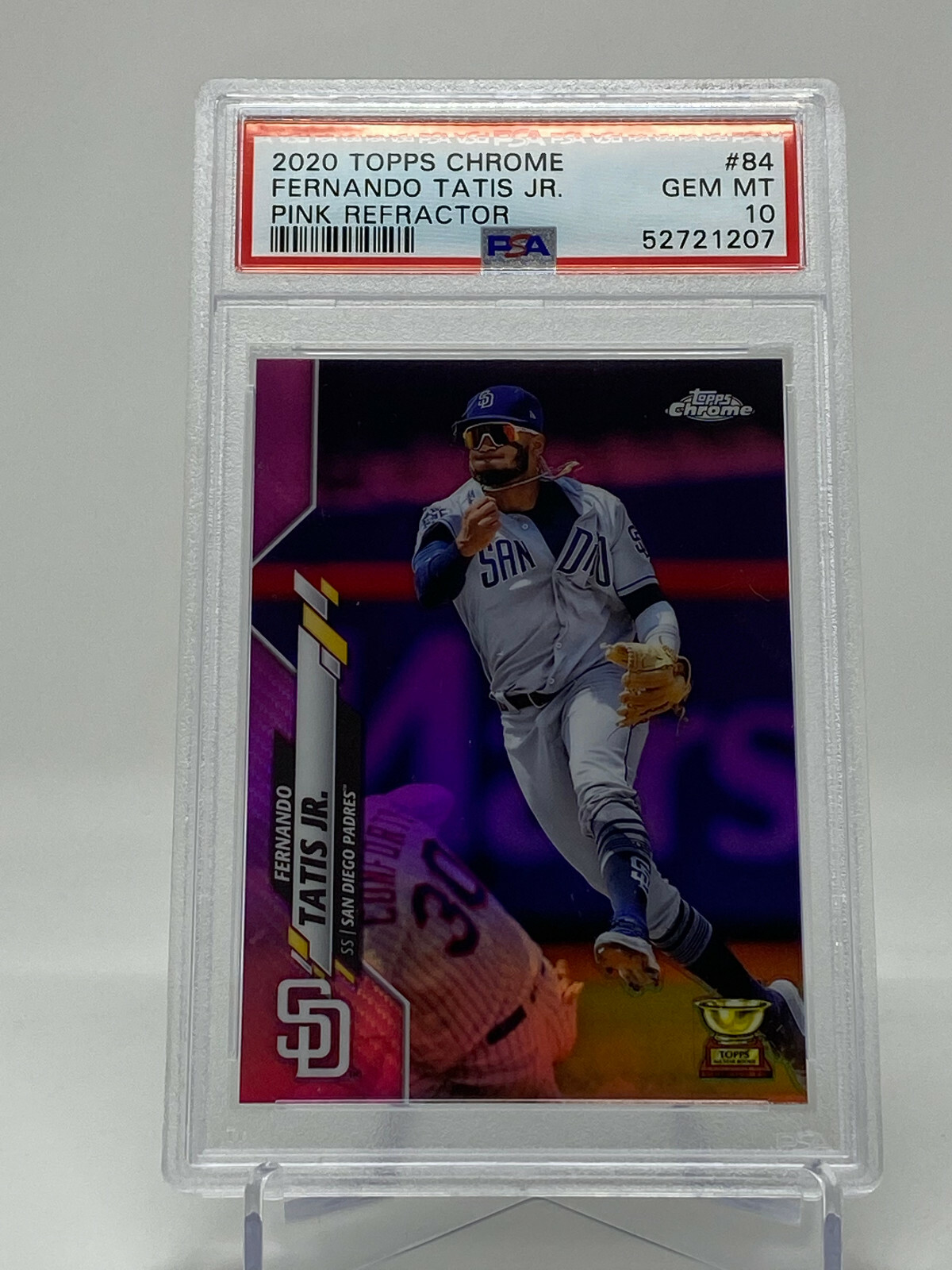 2020 Topps Chrome  #84  Fernando Tatis Jr.   Pink Refractor PSA 10 view 6