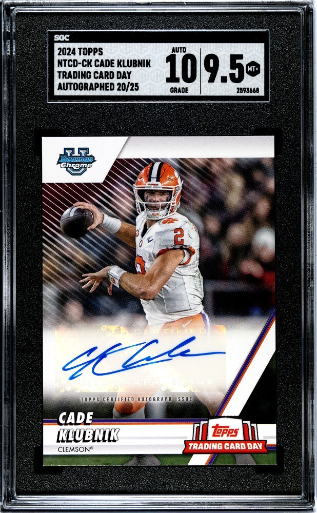 2024 Topps Trading Card Day Cade Klubnik Autographed SGC 9.5 Auto