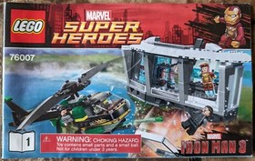 LEGO Marvel 76007 Iron Man Malibu Mansion Attack Instructions + Comic Book