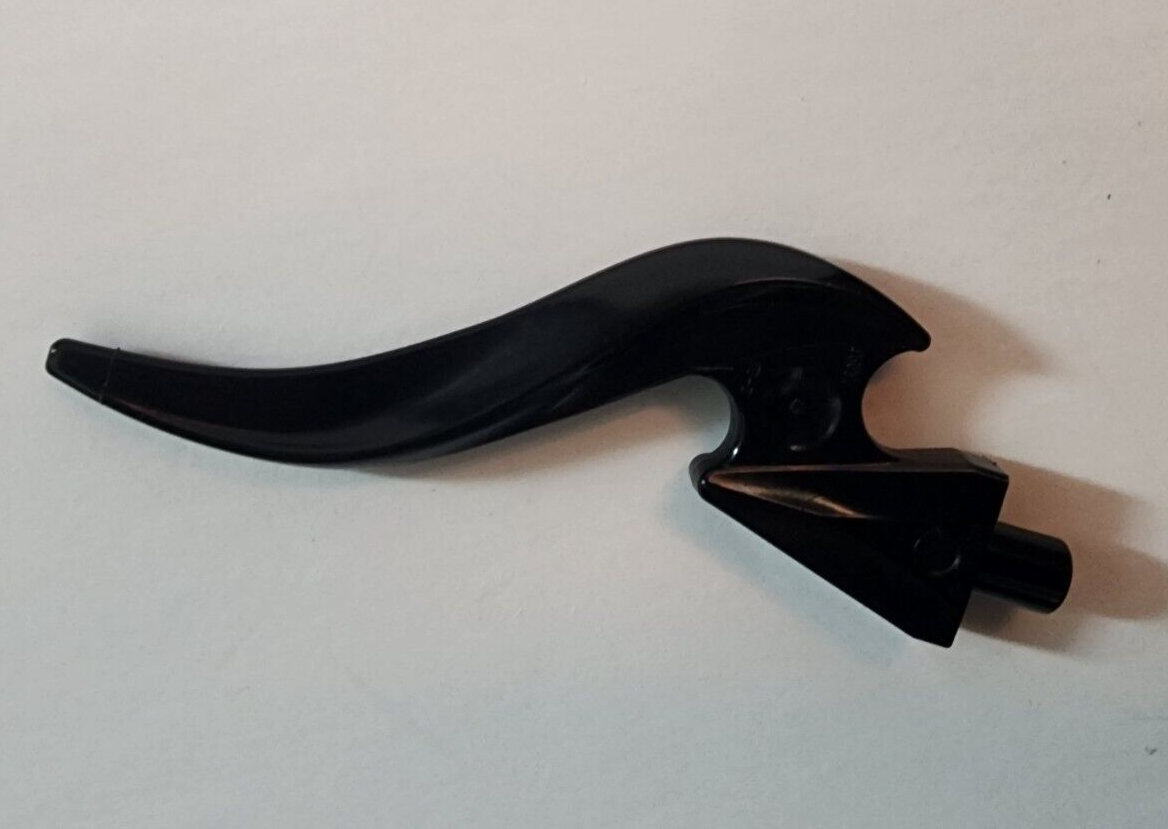 LEGO Black Wave Rounded Curved Single with Bar End and Triangular Base 18395