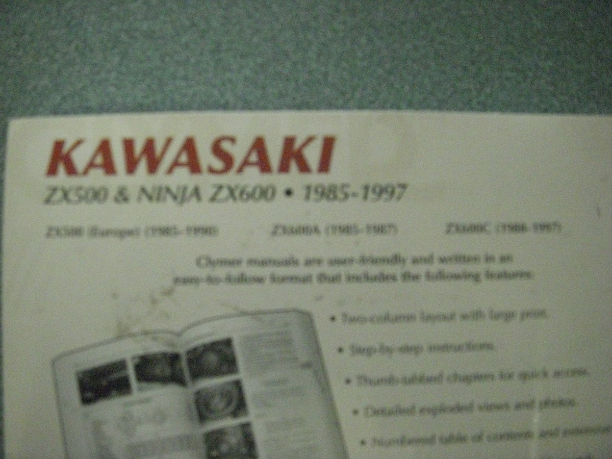 1985-1997 Kawasaki ZX500/600-A/C Repair Manual Clymer M452-3