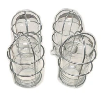 Industrial 1-Light glass fixture and wire cage - 4 Pack