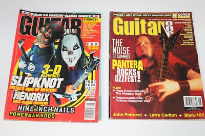 Guitar Magazine Lot of 2, 2000, Skipknot, Hendrix, Pantera, Stevie Ray Vaughan
