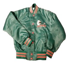 Vintage Miami Dolphins Jacket Med. 10/12 NFL Football Kids Chalk Line Satin USA