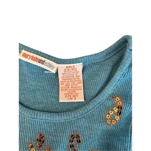 Mary-Kate and Ashely Vintage Y2K Girls' Blue Beaded Sleeveless Tank Top Size 6 - Picture 3 of 8