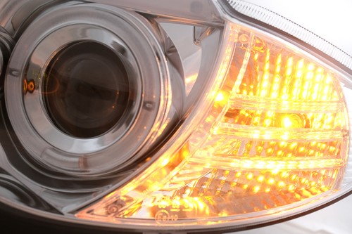 Phares Angel Eyes pour BMW Série 1 E81 E82 E87 E88 2004-2011 Chromés Headlights - Afbeelding 7 van 12