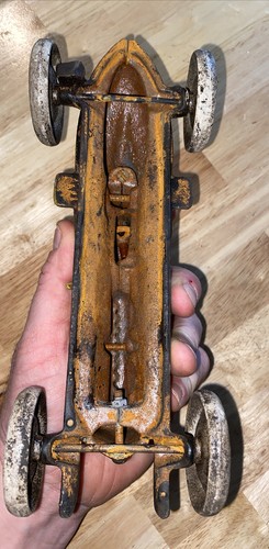 NASCAR Yellow Toy Race Car HOTROD RATROD Cast Iron Metal Car Truck Auto - Picture 10 of 12