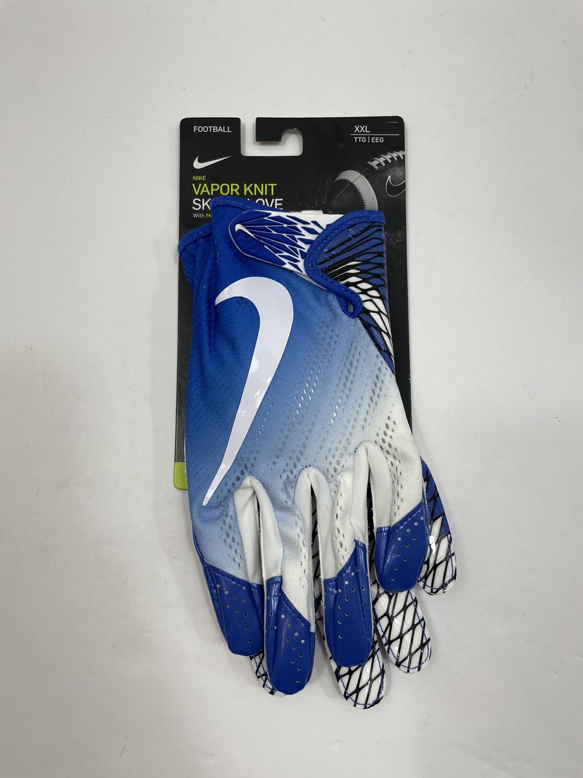 New Nike Vapor Knit Skill Glove Magnigrip Football Gloves Size XXL Blue
