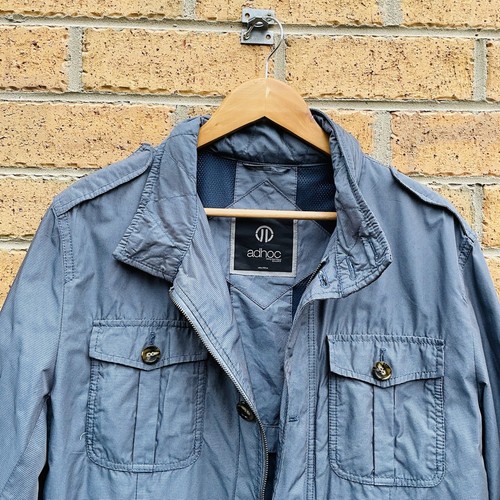 ADHOC Blue Jacket Coat Size 52 Winter Smart Casual Activewear Work Office Rain - Picture 2 of 8