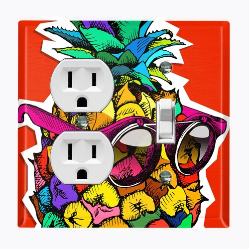 Gafas de sol con interruptor de luz de metal cubierta placa de pared coloridas piña rojo - Imagen 21 de 26